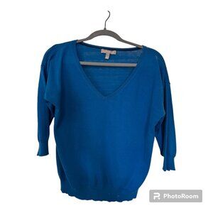 Womens Banana Republic Blue Light Weight Quarter Sleeve Sweater